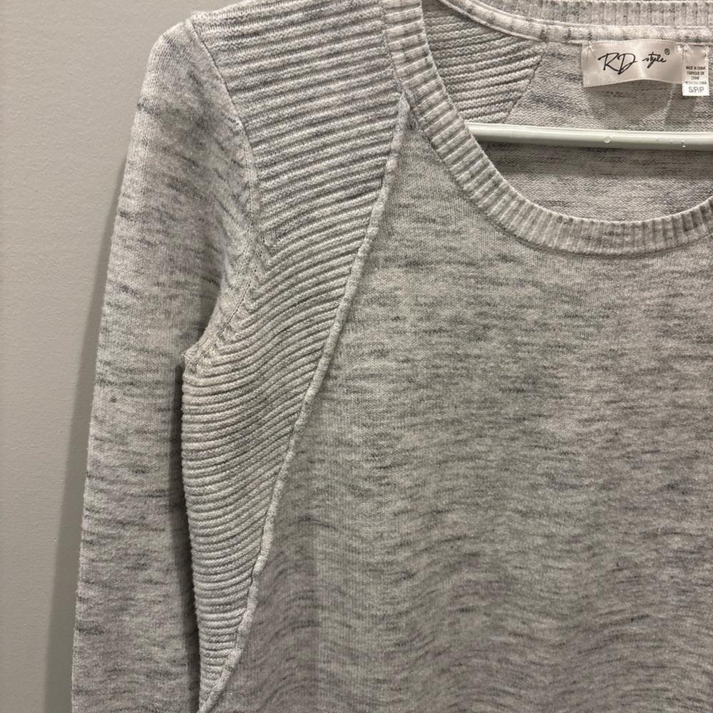 Cozy Soft RD Style Gray Crew Neck Long Sleeve Sweater